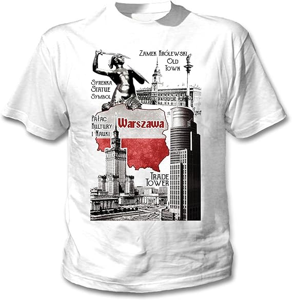 teesquare1st Men's Warsaw Symbols Poland White TShirt Amazon.co.uk