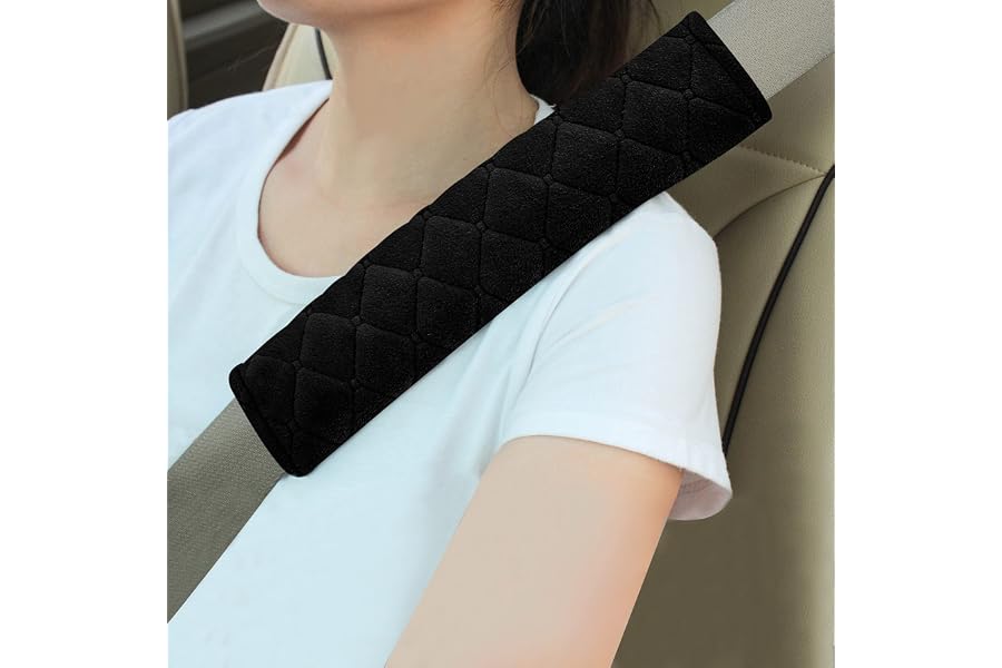 Amooca Soft Auto Seat Belt Cover Seatbelt Shoulder Pad 2 PCS for a More Comfortable Driving Compatible with All Cars and Back