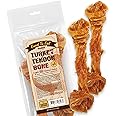 Gootoe Turkey Tendon Dog Treats – 100% USA-Sourced, Natural Snack, Premium Training Chews, Hypoallergenic, Reseal Value Bags, Size for Large Dogs, Bone (Large) 2 Unit/Pack