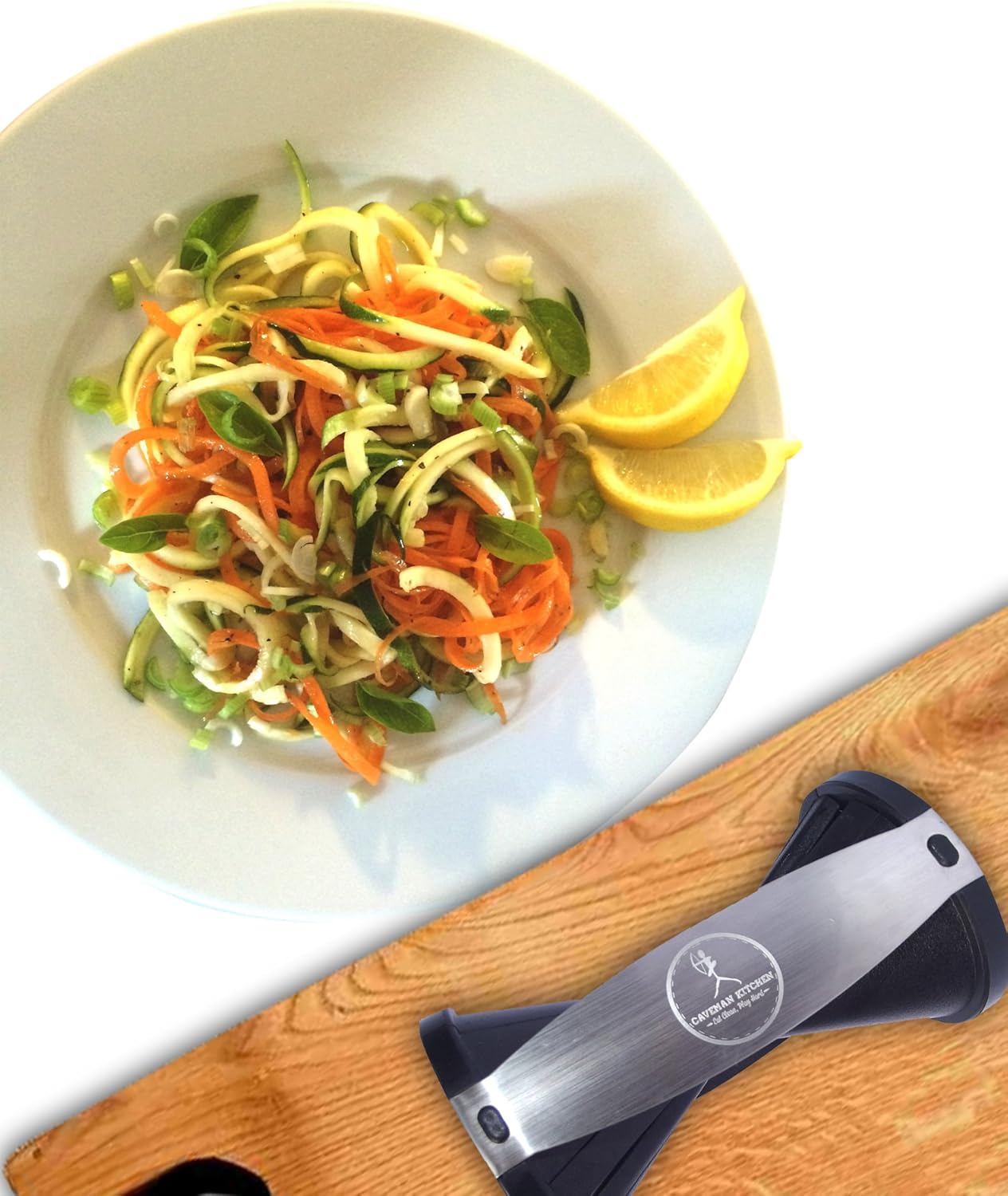 Amazon Com Caveman Kitchen Vegetable Cutter Spiral Slicer Spiralizer Free Ebook Complete Bundle Lifetime Kitchen Dining