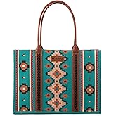 Montana West Wrangler Large Tote Bag for Women Western Structured Shoulder Bag with Laptop Compartment