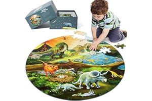 DIGOBAY Floor Puzzles for Kids Ages 3-8, 70 Piece Dinosaur Jigsaw Puzzle for Kids Ages 3+ Year Old Large Round Toddler Puzzles Preschool Learning Educational Toys Gift for Boys Girls (Tyrannosaurus)