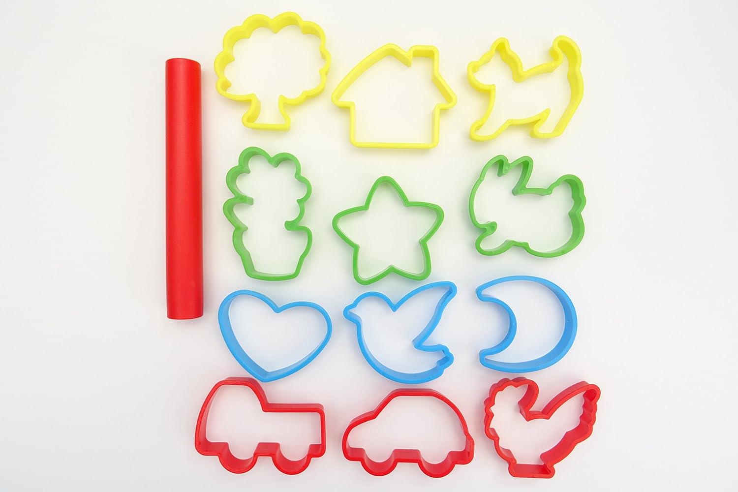Set Of 12 Dough Cutters & Rolling Pin Creative Play / Baking Amazon.co.uk Toys & Games