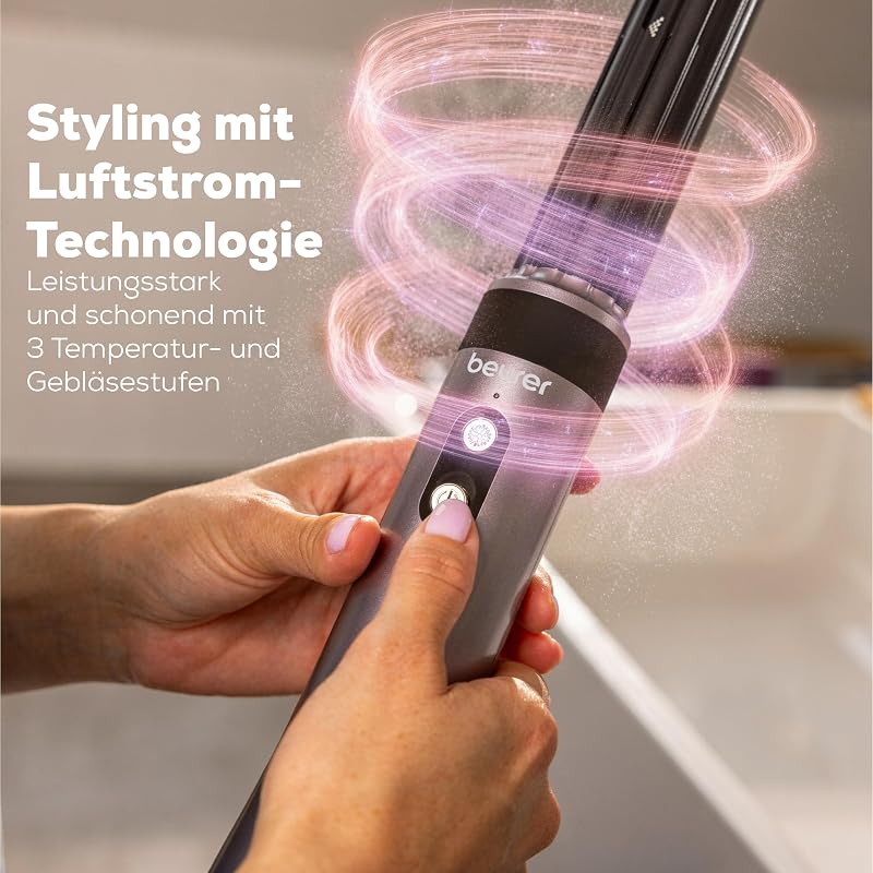 Airstyler 5-in-1 Iconic Pro, Multifunktionaler Haarstyler für Locken, Glätten & Blowout, schonendes Luftstrom-Styling für alle Haartypen, 5 Aufsätze, Föhn, Lockenstab, Glättungsbürste in einem