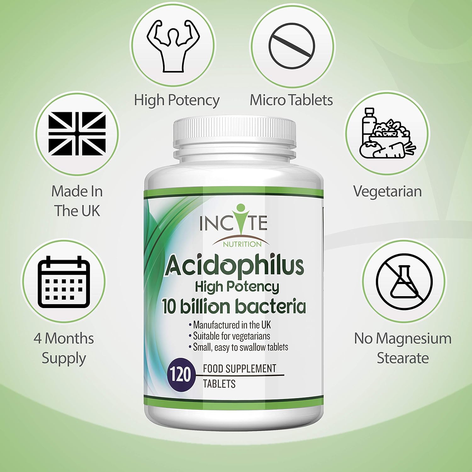 Probiotics for Gut Health, Acidophilus, 10 Billion CFU, 120 Tablets (4 Month Supply), Gut Health & Digestion Support - Image 5