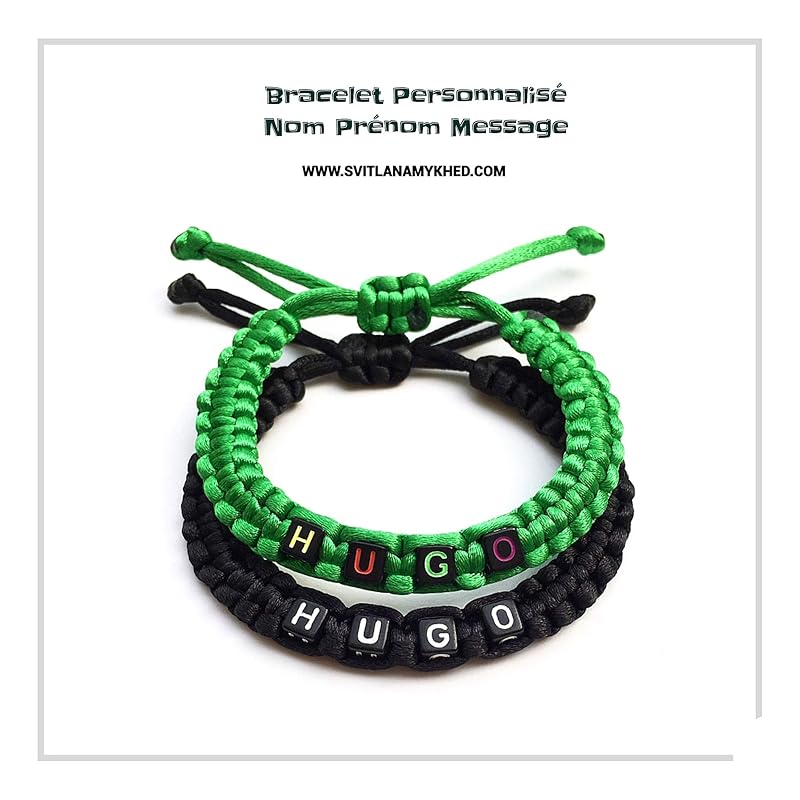 2 Bracelets pour des jumeaux, amis, parents, camarades avec prénoms