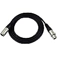 GLS Audio 6ft Patch Cable Cord - XLR Male to XLR Female Black Mic Cable - 6' Balanced Snake Cord - Single