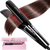ELLA BELLA&reg; Titanium Flat Iron Hair Straightener Large with Infrared | Professional Straightening Iron for Women - Digital Display for Accurate Temperature Control. Good Housekeeping Featured