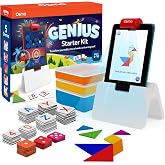 Osmo Genius Kit, Ages 6-10, Spelling, Math &amp; Creativity Games, Fire Tablet | Includes Osmo Fire Tablet base + 5 hands-on games building spelling, math, creativity &amp; problem-solving, ages 6-10