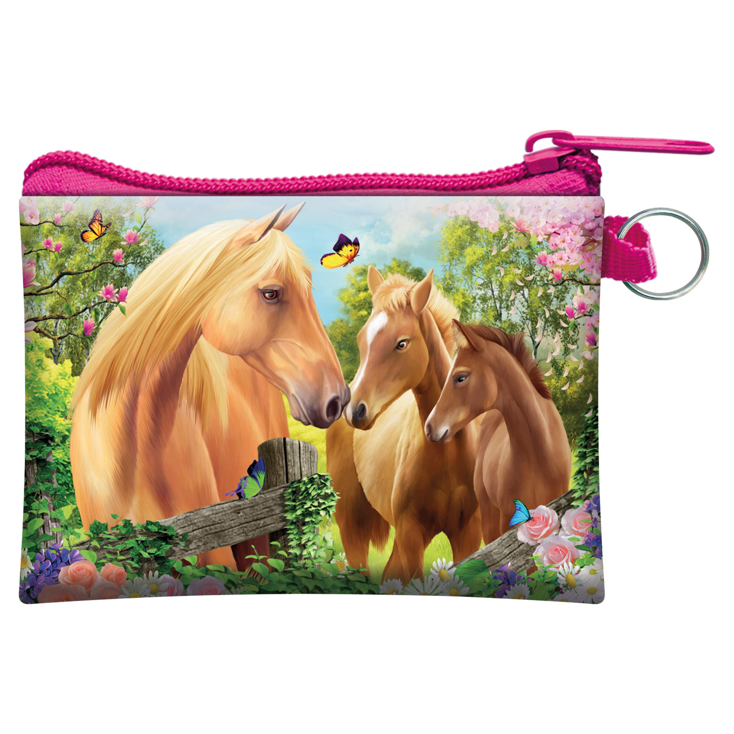 3D LiveLife Coin Purse - Greener Pasture from Deluxebase. Lenticular Horse Themed Wallet Featuring Secure Zip, Compact Design for Cash and Card Storage. Perfect Farm Animal Gift. — image 1