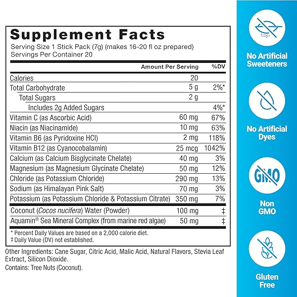 FORCE FACTOR LIQUID LABS ELECTROLYTES POWDER PACKETS—LEMON LIME—HYDRATION PACKETS TO MAKE ELECTROLYTE WATER WITH 5 ESSENTIAL ELECTROLYTES, VITAMINS, MINERALS, AND ANTIOXIDANTS, 20 STICK PACKS