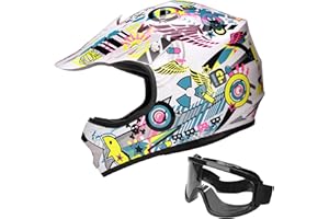JAGASOL DOT Youth Motocross Offroad Street Dirt Bike Helmets for Kids 8-14,BMX MX ATV Helmet with Goggles DOT Approved