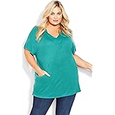 AVENUE Women's Plus Size Tunic PKT Pleat