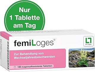 femiLoges, hormonfreie Unterstützung in den Wechseljahren - 100 Tabletten, belegte Wirksamkeit bei typischen Wechseljahresbeschwerden wie Hitzewallungen, Schlafstörungen, depressive Verstimmungen und Ängstlichkeit