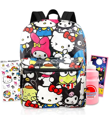 Hello Kitty Plush Backpack Set - Bundle of Plushie with Adjustable Straps, and More | Hello Kitty Plush Backpack for Kids