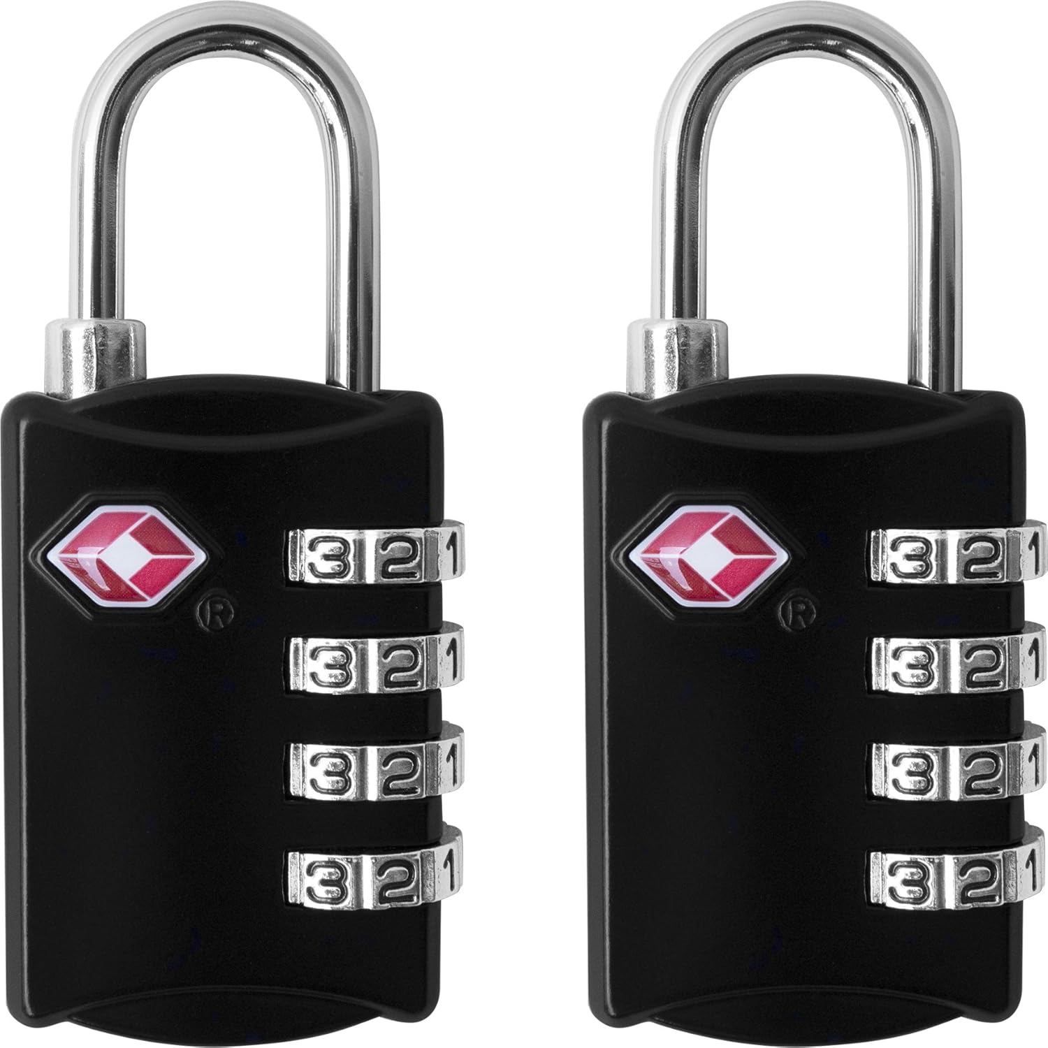 TSA Luggage Locks (2 Pack) 4 Digit Combination Steel Padlocks