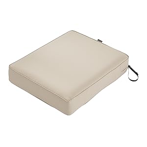 Classic Accessories Montlake Seat Cushion Foam & Slip Cover, Antique Beige, 21x25x5" Thick