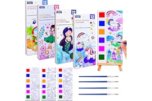 JUNQIU US JUNQIU 4Pack Paint with Water Books for Kids, Watercolor Painting Coloring Books for Toddlers, Arts and Crafts for Girls Gifts, Stocking Stuffers For Kids