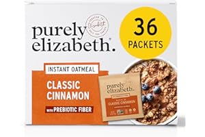 PURELY ELIZABETH. Purely Elizabeth Classic Cinnamon Superfood Oatmeal, with Prebiotic Fiber, Gluten Free & Non-GMO, 9.12 Oz (Pack of 6) (6 Pack, Classic Cinnamon)