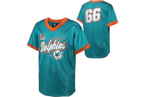 OUTERSTUFF NFL Kids Youth Boys 8-20 Officially Licensed Division Established Team Color Mesh V-Neck Wordmark Primary Logo Jersey