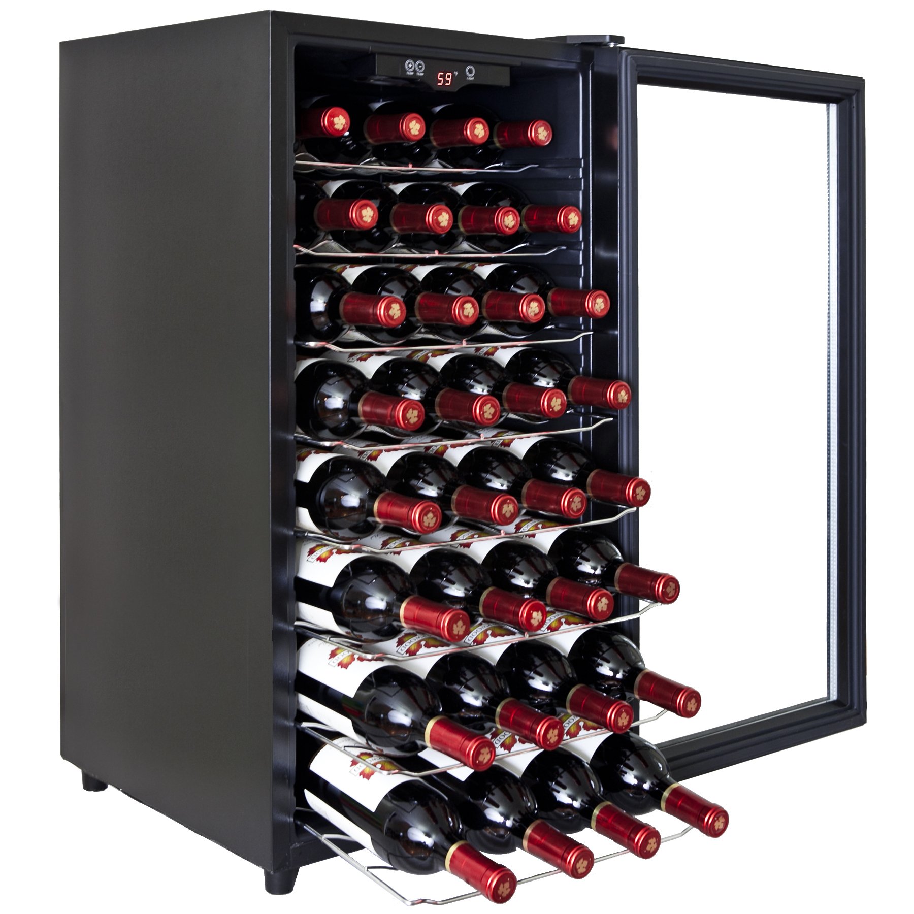 32 BTL Electric Wine Cooler Cellar Chiller Single Zone Blk AZea45ec75