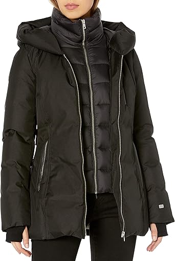 slim fit hooded down coat soia & kyo