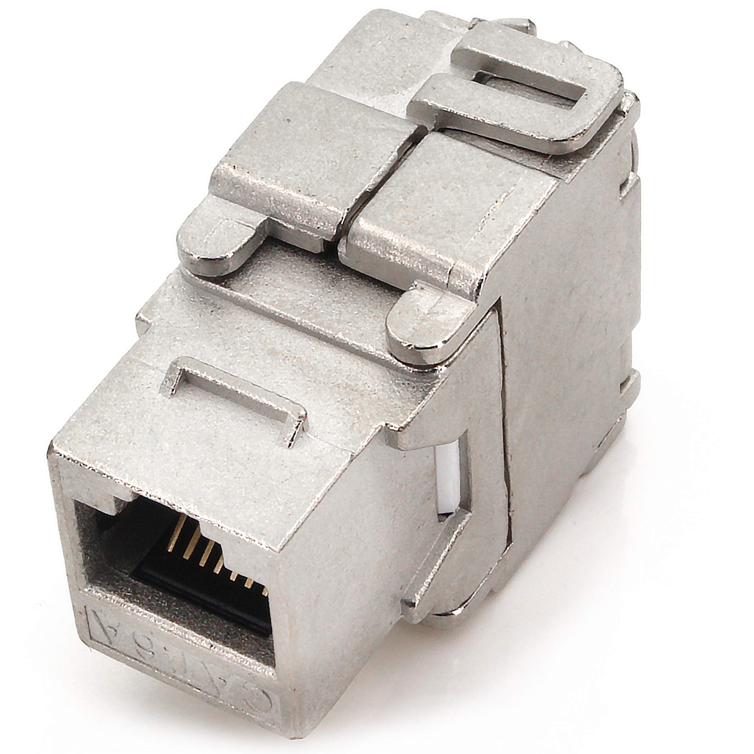 1aTTack.de Keystone Module RJ45 Cat 6a Jack Certified fully shielded STP tool-free snap in assembly Cat raw cable 500 MHz 10Gbit/s compatible with Cat5 Cat6 Cat7 Cat8 1 piece