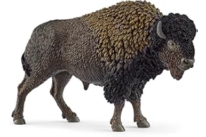 Schleich Wild Life - Large, 5" North American Bison Figurine. Realistic, Hand-Painted Hard Animal Toys for Boys and Girls. Durable Educational Buffalo Action Figure for Kids and Toddlers Ages 3+ 14879