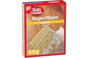 BETTY CROCKER - CAKE MIX - Super Moist Lemon Flavour, 375 Grams Package of Cake Mix, Baking Mix, Tastes Like Homemade, Easy T