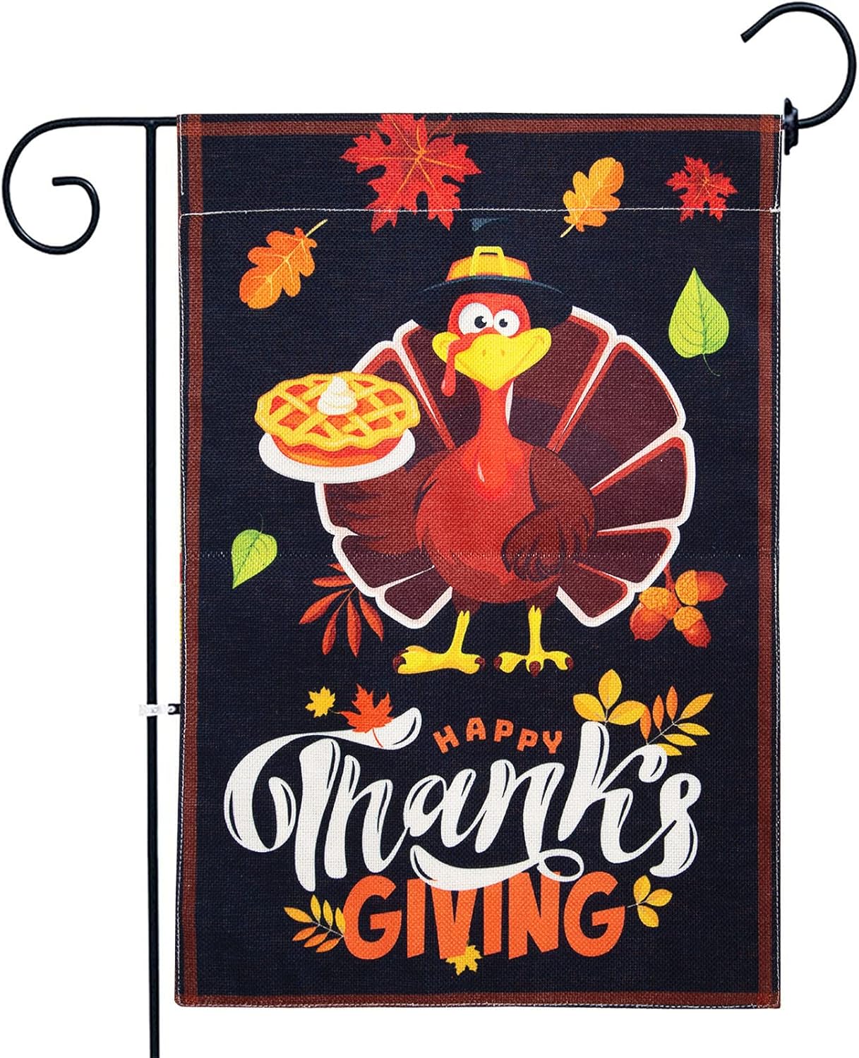 Flags - HAKDAY Thanksgiving Garden Flag, 13×19 Inches Happy Thanksgiving Flag Double Sided Funny Turkey Sign for Fall Thanksgiving Outdoor Decoration House Flag Autumn Burlap Yard Outdoor Decor