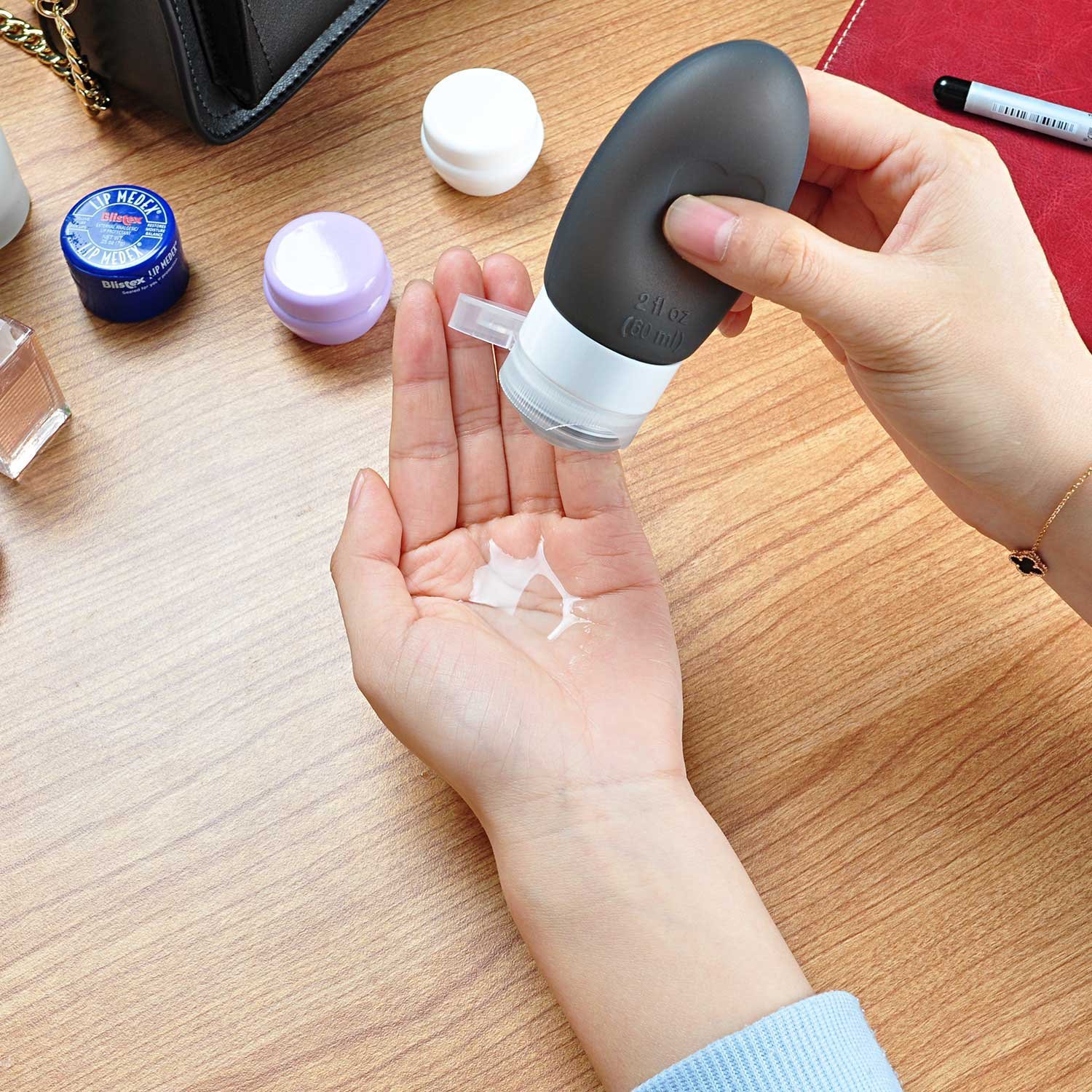 Uerstar Travel Bottles,Leakproof Silicone Refillable Travel Containers,Squeezable Travel Tube Sets Cosmetic Toiletry Containers for Shampoo Lotion Soap