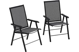 Outsunny 2-Piece Folding Dining Chair Set for Relaxing on Patio, Balcony, or Garden, Comfortable Outdoor Furniture with Armre