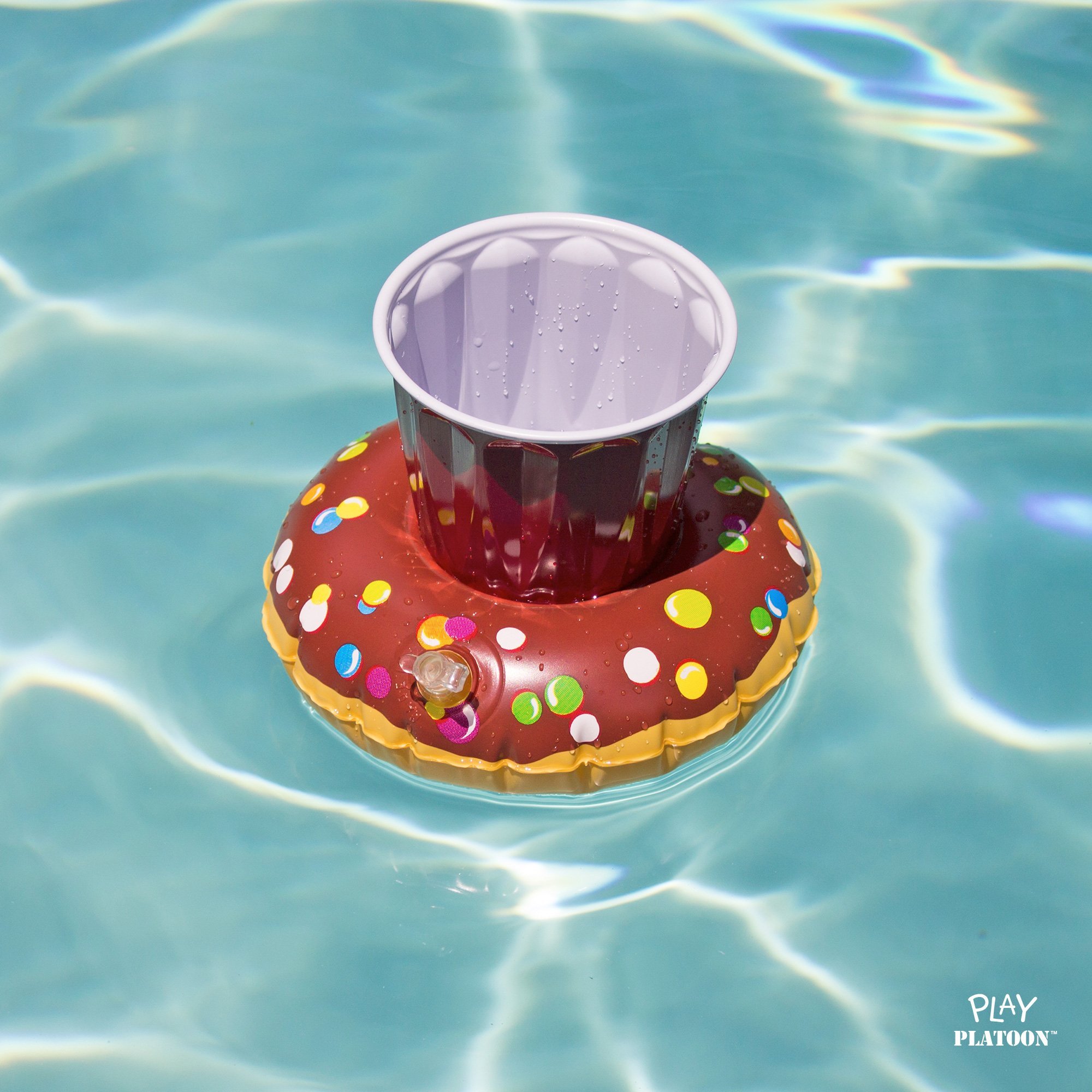 Donut Pool Drink Holder Floats Fun Floating Inflatable Cup Holders