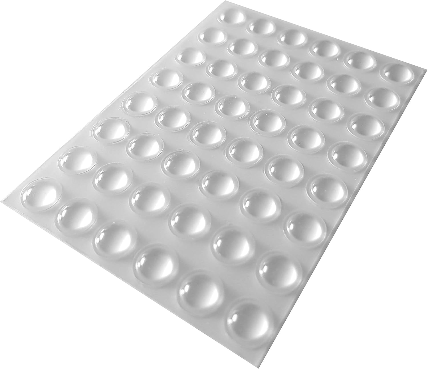 48 Clear Self Adhesive Domed Rubber Feet, Bumper Stops for Furniture