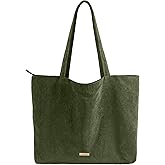 VANDEL Corduroy Tote Bag for Women and Men with Zipper and Inner Pockets. Cute School Tote Bag with Zipper, Aesthetic