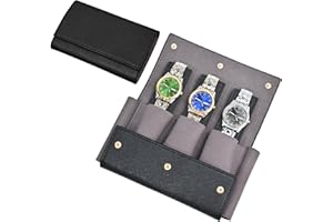 Travel Leather Watch Pouch/Watch Travel Case with Suede Lining/Luxury Leather Travel Watch Case Single Watch Pouch for Men an