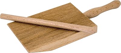 Tredoni Gnocchi Garganelli Wood Paddle Board with Stick 9x12.5 cm Italy