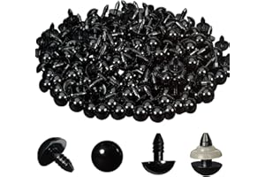 Zhbrchz 160pcs 12mm Black Plastic Safety Eyes Crafts Safety Eyes with 160pcs Washers for Amigurumi Crochet Bears Stuffed Animals Doll Making