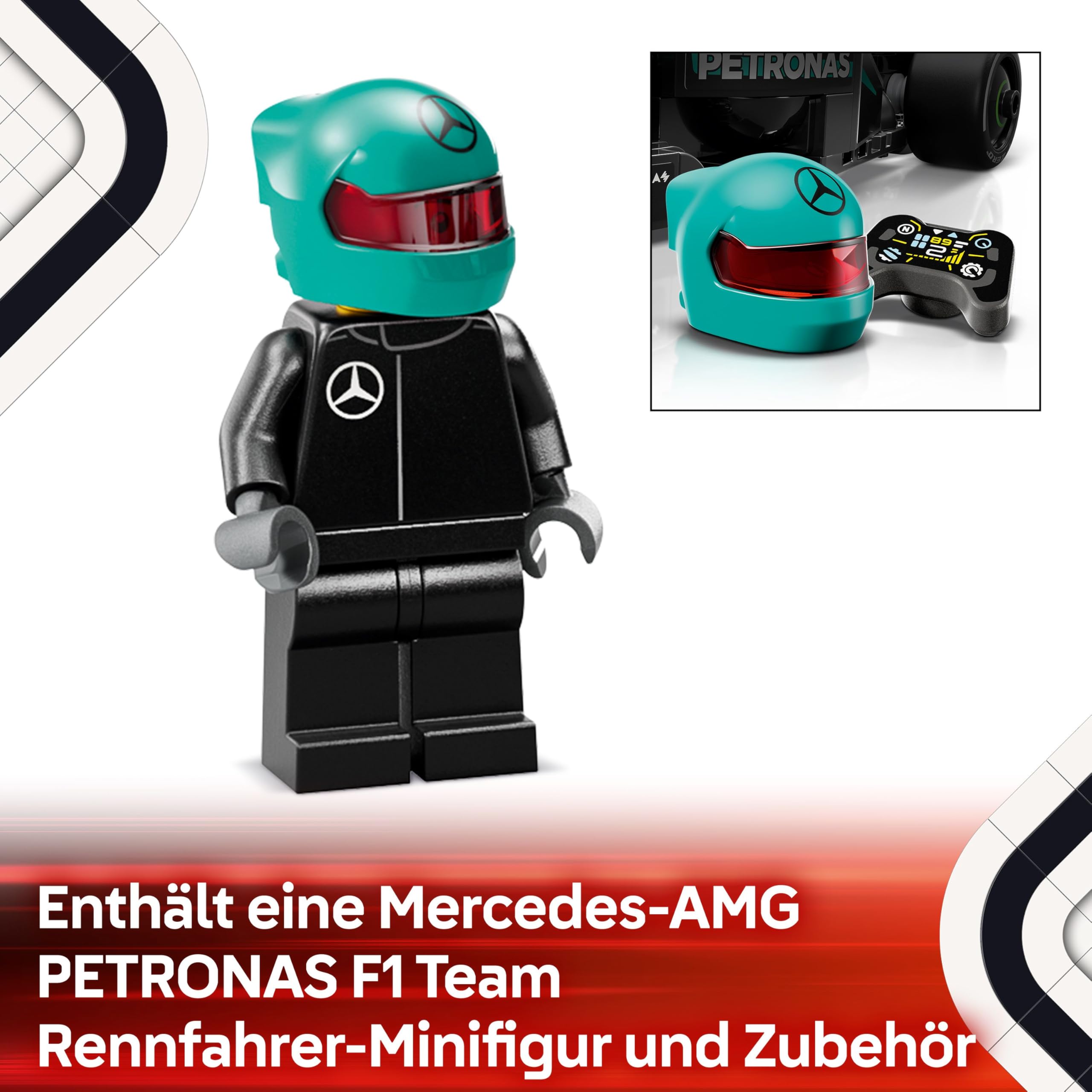 LEGO Speed Champions Mercedes-AMG F1 W15 Rennauto - Spielzeug mit Formel 1 Minifigur - Modell Auto zum Sammeln und Bauen - Geschenk für Jungen & Mädchen ab 10 Jahren oder Erwachsene Fans 77244 4