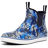 Furuian Men's Deck Boots Fishing Boots Waterproof Rain Boots Ankle Booties Slip On Neoprene Rubber Footwear Chelsea Boots Men botas para hombre for Gardening Fishing Boating Camping Sailing