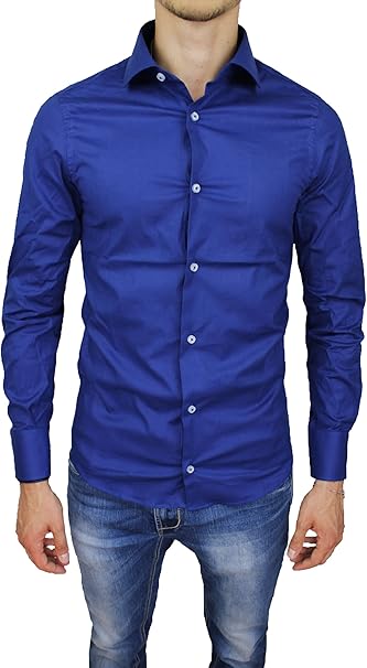camicia uomo blu