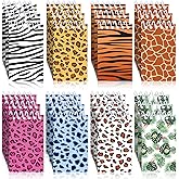 Dianelhall 24 Pcs Wild Animals Mini Notepads Small Spiral Pocket Notebooks Jungle Animals Leopard Cheetah Theme Party Favors Supplies, 8 Styles