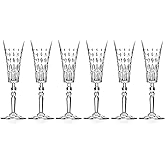 Barski Toasting Flute Glass -Champagne - Flutes - Set of 6 Flute Crystal Glasses - Wedding Toasting Flutes - Designed - 7 oz Made in Europe