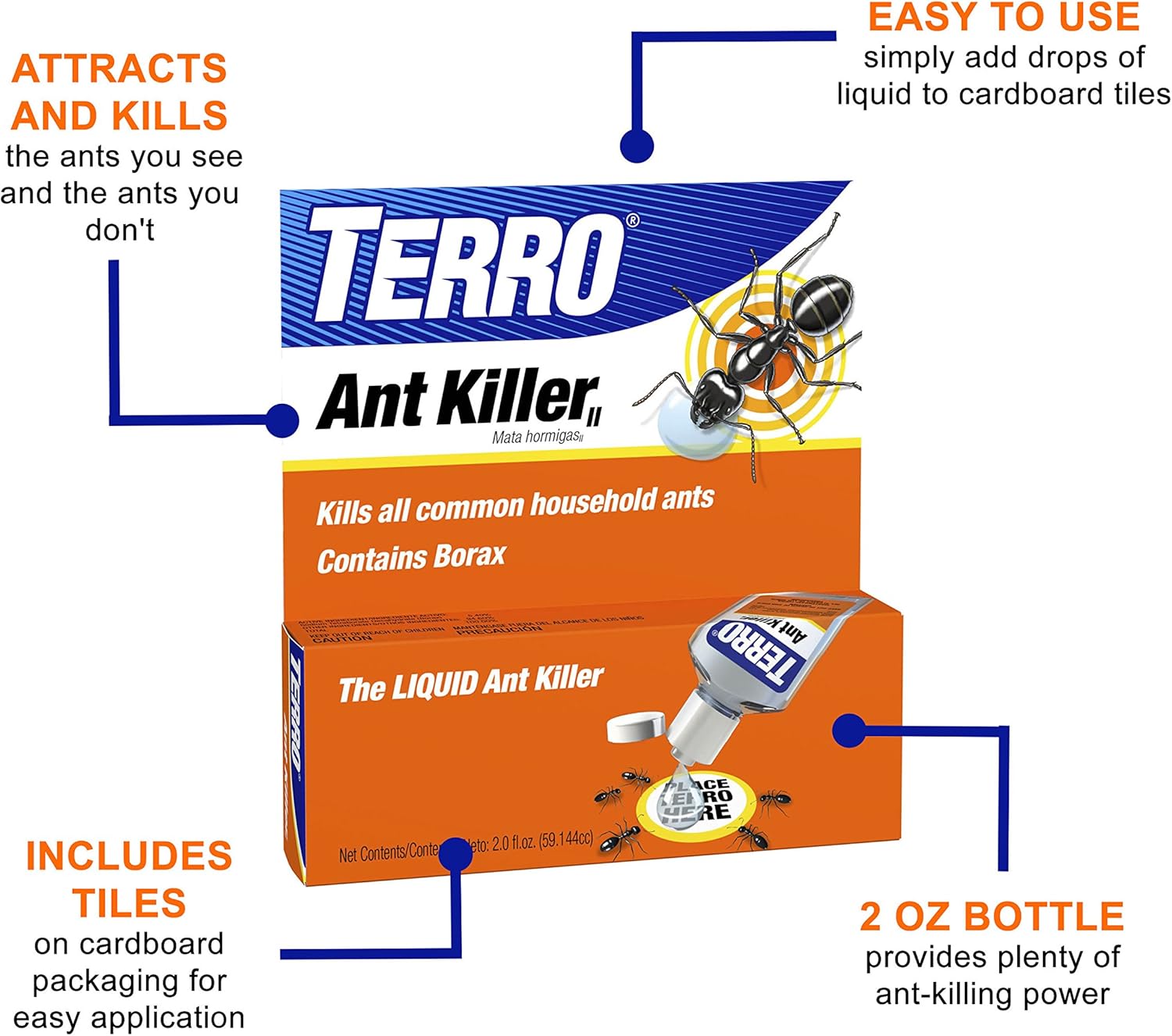 TERRO 2 Oz Liquid Ant Killer ll T200 : Home Pest Lures : Garden & Outdoor
