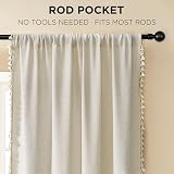 Joydeco Beige Boho Curtains 63 Inch 2 Panels Rod Pocket Light Filtering view 2
