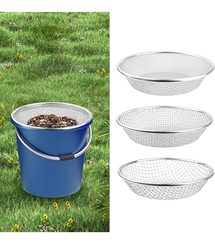 Lot 3 Tamis Jardin Métal 1 Mm / 3 Mm / 5 Mm + Pelle – Idéal Terre, Compost, Sable, Bonsaï, Gravier
