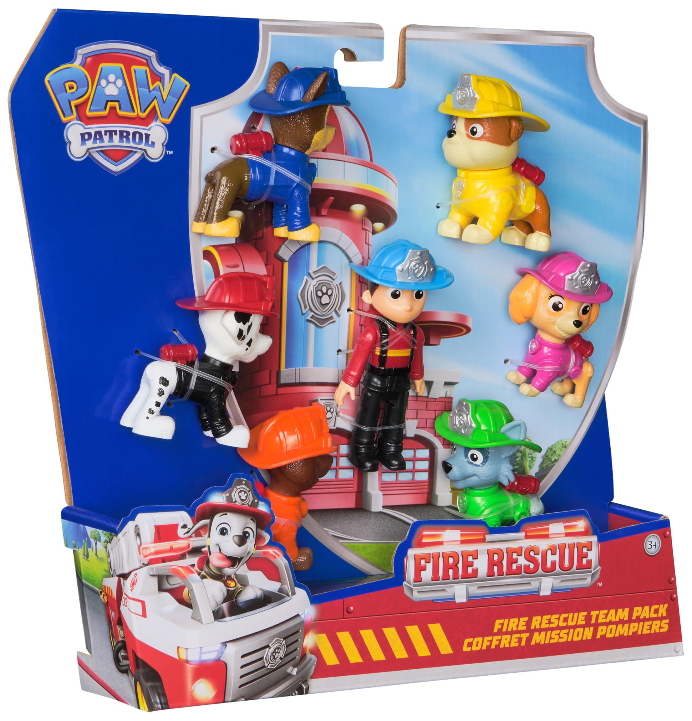 PAW PATROL Fire Rescue - Feuerwehr-Hundefiguren Geschenkset mit 7 Spielfiguren zum Sammeln, Spielzeug für Kinder ab 3 Jahren 6