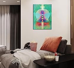 Chakra Chart Canvas Wall Art Divine Love and Aura