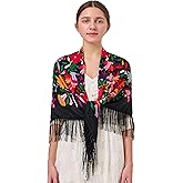 YHDDYG Traditional Mexican Shawl Scarf Wrap Tassel Fringes Cinco de Mayo Scarf Classic Ethnic Shawl N1