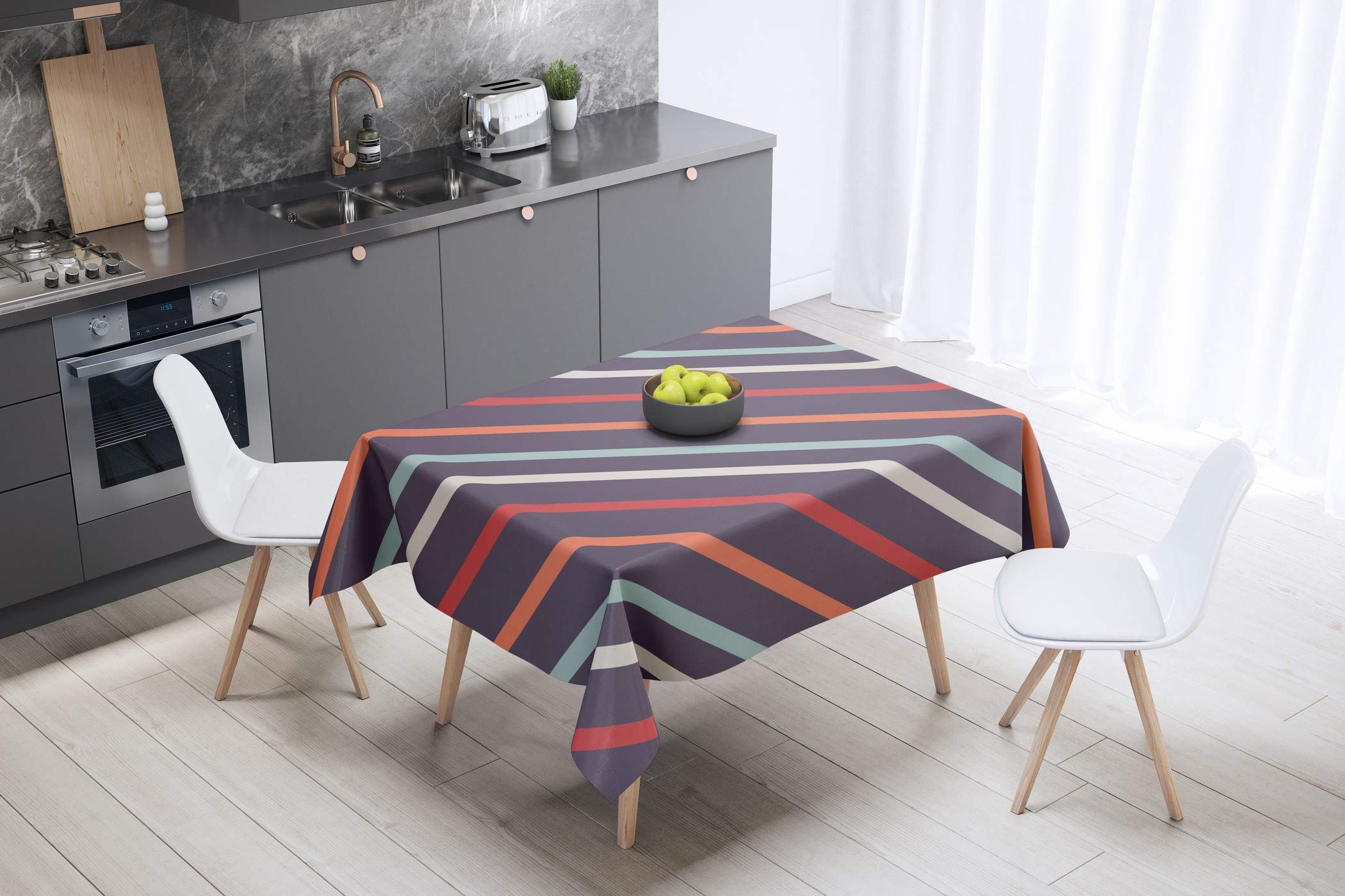 Bonamaison Kitchen Decoration, Tablecloth, 140cm x 140cm - Designed and Manufactured in Turkey